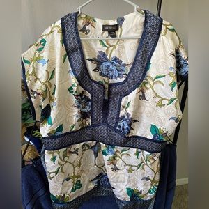 Blue satin blouse